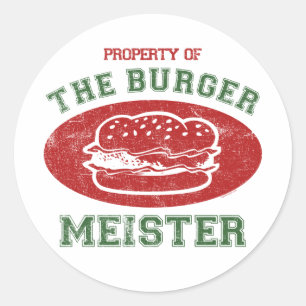Pegatina Redonda Propiedad de la hamburguesa Meister