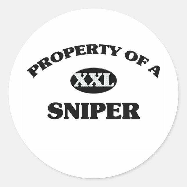 Pegatina Redonda Propiedad de un SNIPER (Anverso)