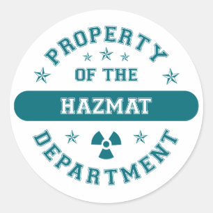 Pegatina Redonda Propiedad del Departamento de Hazmat