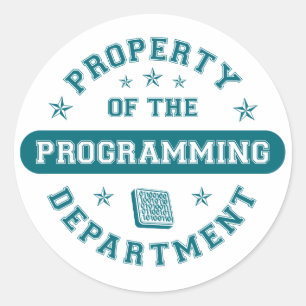 Pegatina Redonda Propiedad del departamento programado