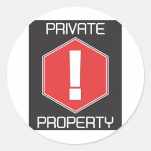 Pegatina Redonda Propiedad privada