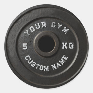 Pegatina Redonda Propietario de gimnasio personalizado   Funny Vint