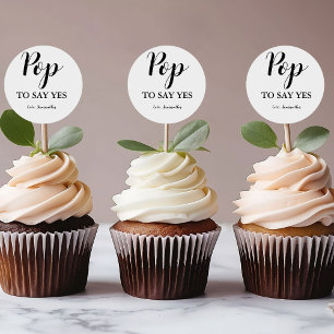 Pegatina Redonda Propuesta de la doncella de honor del Pop para dec