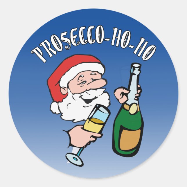 Pegatina Redonda Prosecco-ho-ho (Anverso)