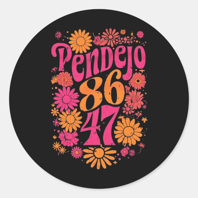 Pegatina Redonda Prote sutil Groovy Pendejo Floral antitromp 8647 (Anverso)