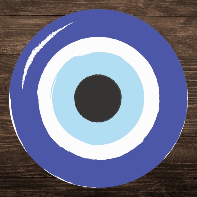 Pegatina Redonda Protección de ojos malvados azul (Subido por el creador)