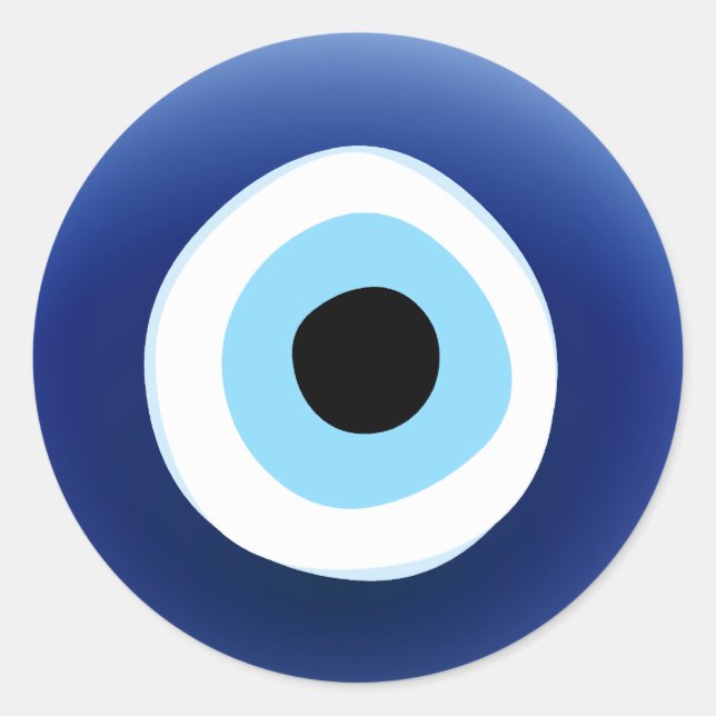 Pegatina Redonda Protección de ojos malvados en el Mediterráneo (Anverso)