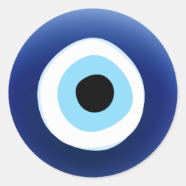 Pegatina Redonda Protección de ojos malvados en el Mediterráneo