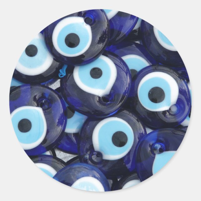 Pegatina Redonda Protección de ojos malvados Talisman Amulets (Anverso)