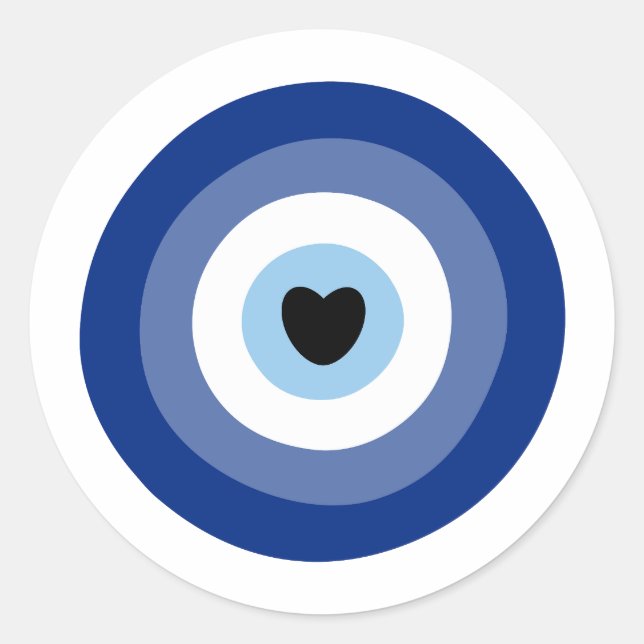 Pegatina Redonda Protección de símbolos de ojos malvados (Anverso)