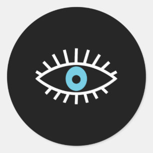 Pegatina Redonda Protección del Ojo Malo Estética Espiritual Yoga E