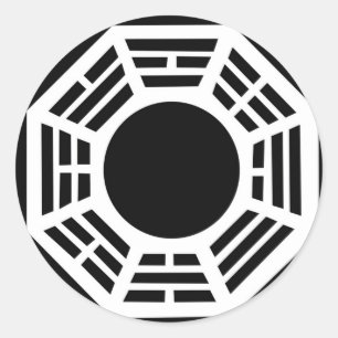 Pegatina Redonda Protección Feng shui, espejo baguia, tai chi, ener