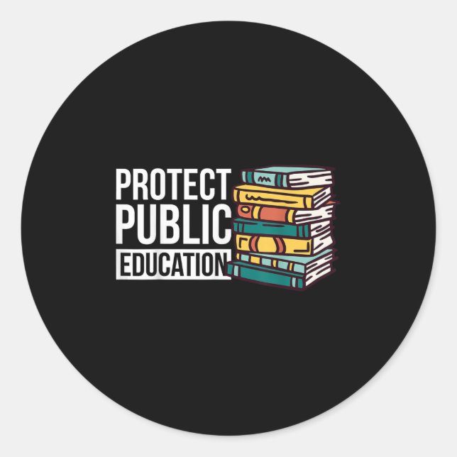Pegatina Redonda Protect Public Education  (Anverso)