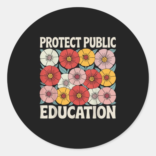 Pegatina Redonda Protect Public Education  (Anverso)