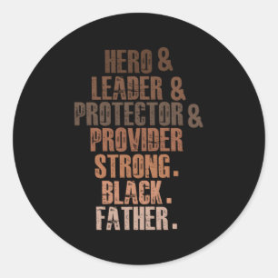 Pegatina Redonda Protector del líder del corazón del padre negro fu