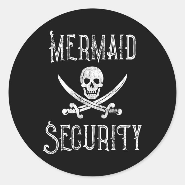 Pegatina Redonda Protectores de Merman para la seguridad de la sire (Anverso)