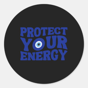 Pegatina Redonda Protege Tu Energía Ojo Malo Espiritual Vibración P