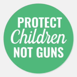 Pegatina Redonda Proteger a los niños - Control de armas