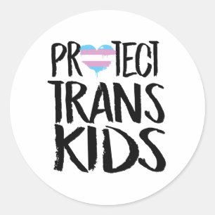 PEGATINA REDONDA PROTEGER A LOS NIÑOS TRANS