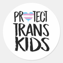 PEGATINA REDONDA PROTEGER A LOS NIÑOS TRANS