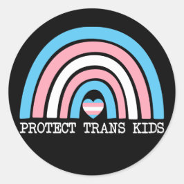 Pegatina Redonda Proteger a los niños transexuales