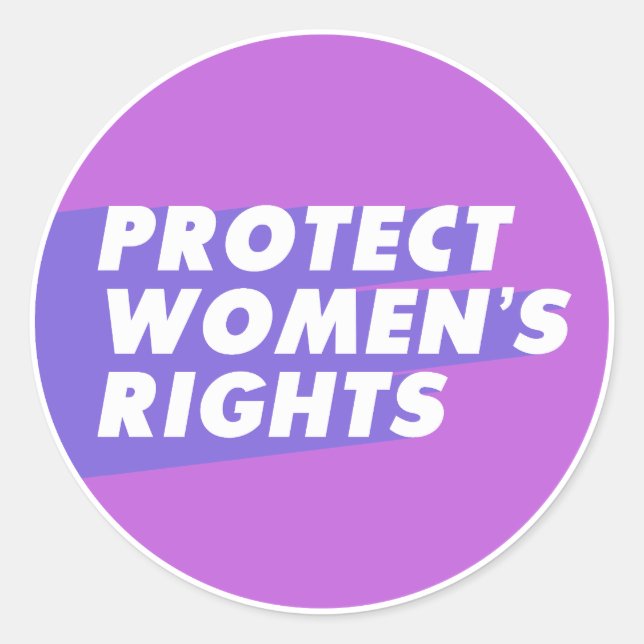Pegatina Redonda Proteger los derechos de la mujer - Diseño de rond (Anverso)