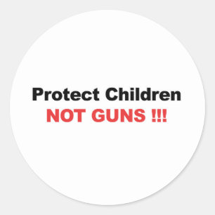 Pegatina Redonda Proteger niños, no armas