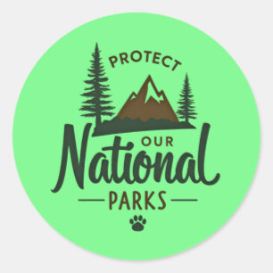 Pegatina Redonda Proteger nuestros parques nacionales - Activista d