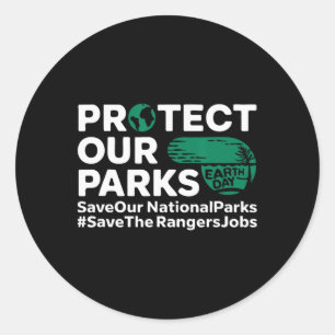 Pegatina Redonda Proteger Nuestros Parques Salvar Nuestros Parques