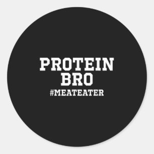 Pegatina Redonda Proteína Divertida Lifting Meat Eater Barbacoa A