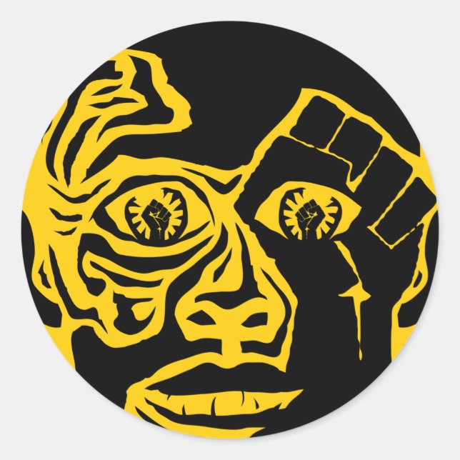 Pegatina Redonda protesta con amor (Anverso)