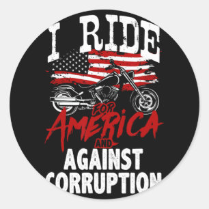 Pegatina Redonda Protesta contra la corrupción de los motociclistas