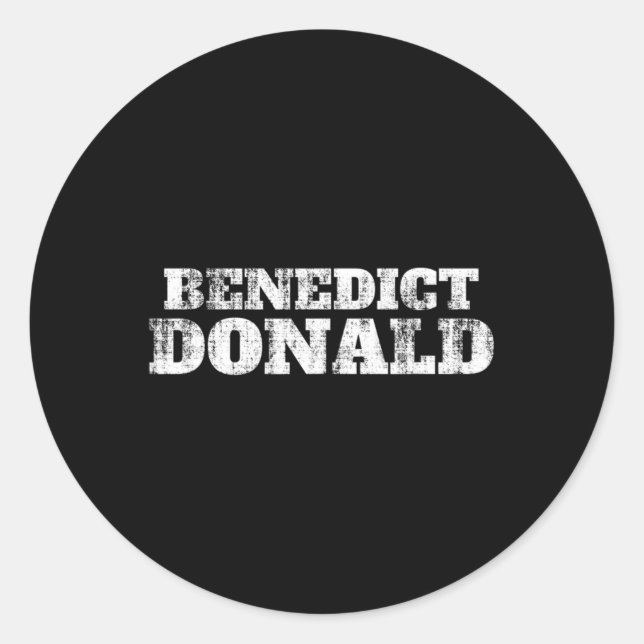 Pegatina Redonda Protesta de Benedicto Donald Trump (Anverso)