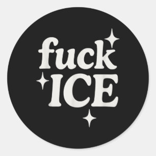 Pegatina Redonda Protesta de deportación de hielo activista de inmi