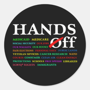 Pegatina Redonda Protesta "manos libres" Sábado 5 de abril Hombres 