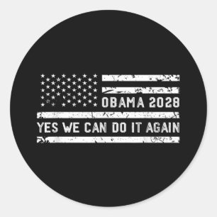 Pegatina Redonda Protesta política 2028 patriótica retro de Obama