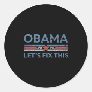Pegatina Redonda Protesta política 2028 patriótica retro de Obama