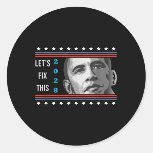 Pegatina Redonda Protesta Política Patriótica De Obama 2028 En Eeuu