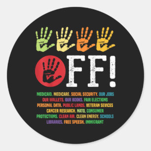 Pegatina Redonda Protestas Por La Seguridad Social Y Medicare Pro