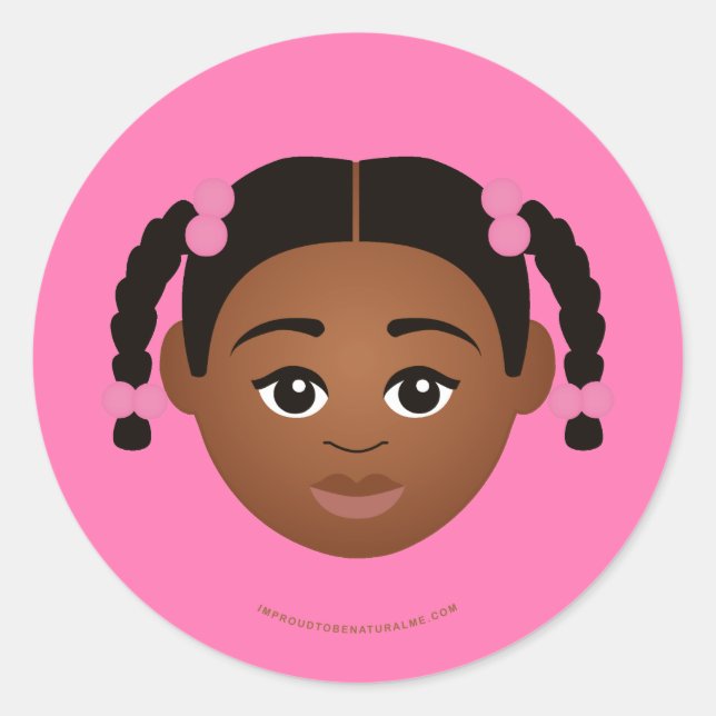 Pegatina Redonda #Proud2BNaturalMe Choose-My-Complexion (Anverso)