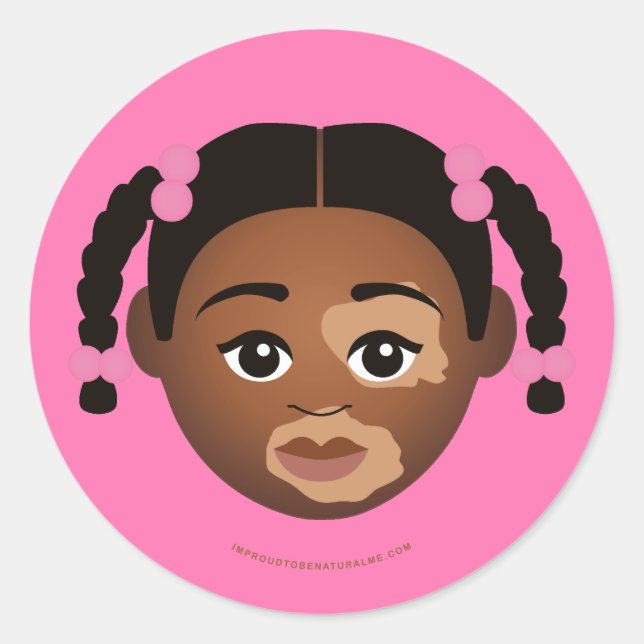 Pegatina Redonda #Proud2BNaturalMe Choose-My-Complexion (Anverso)