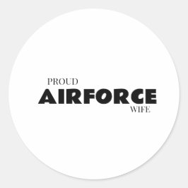 Pegatina Redonda Proud airforce wife