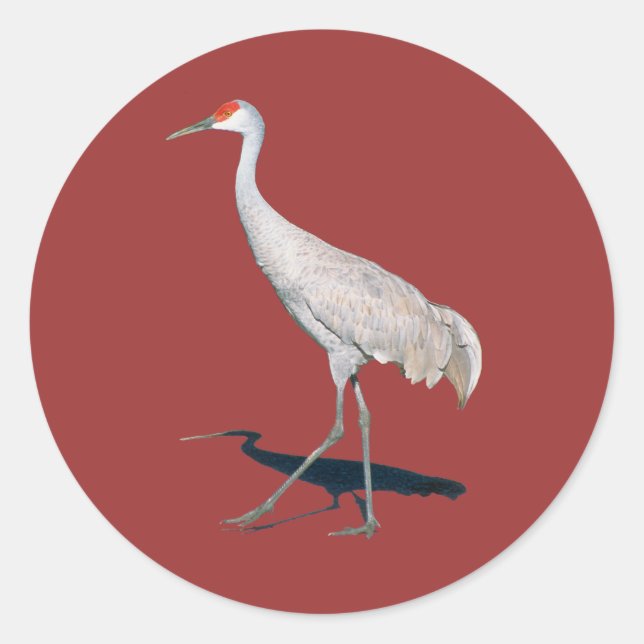 Pegatina Redonda Proud Crane (Anverso)