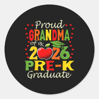 Pegatina Redonda Proud grandma of 2026 pre-k graduate mothers day