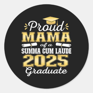 Pegatina Redonda Proud Mama 2025 Summa Cum Laude Cl 2025 Graduate