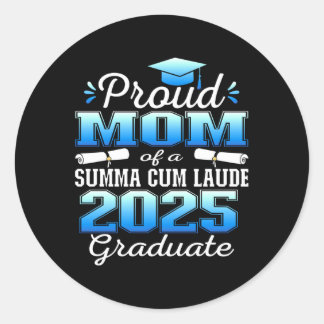 Pegatina Redonda Proud Mom 2025 Summa Cum Laude Cl 2025 Graduate Lo