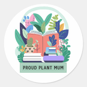 Pegatina Redonda Proud Plant Mamá
