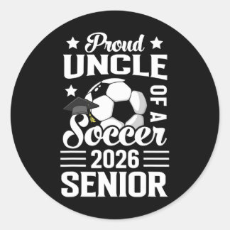 Pegatina Redonda Proud Uncle Of A Soccer Senior 2026 Graduation 