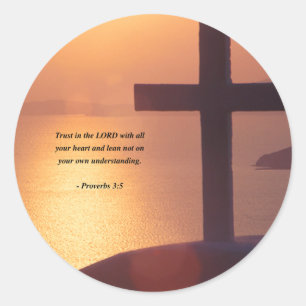 PEGATINA REDONDA PROVERBS 3:5
