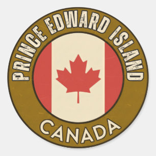 Pegatina Redonda Provincia de la Isla del Príncipe Eduardo Canadá